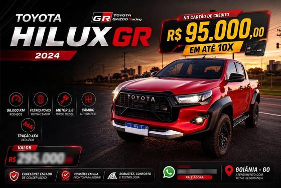 TOYOTA HILUX 2.8 D-4D TURBO DIESEL CD CONQUEST 4X4 AUTOMÁTICO TOYOTA HILUX 2.8 D-4D TURBO DIESEL CD CONQUEST 4X4 AUTOMÁTICO